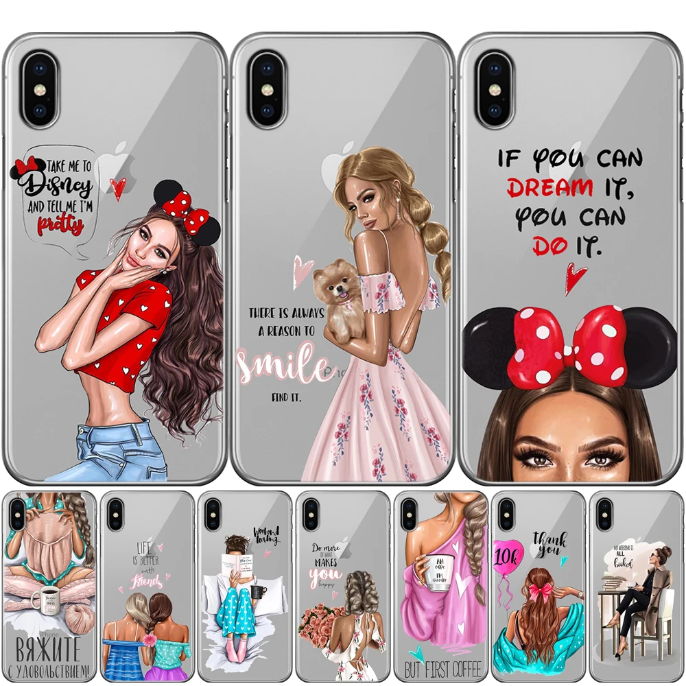 Модный чехол для телефона девочек с рисунком супер мамы папы iPhone XS Max XR X 7 6s 8 Plus SE и