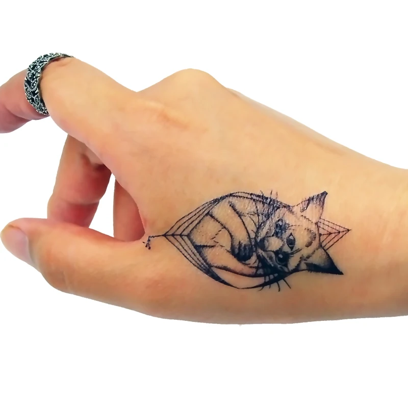 Найклеки-татуировки с котами Стикеры Водонепроницаемый временная татуировка