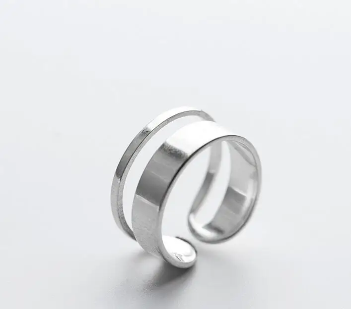 Двухрядное кольцо из серебра 100% пробы 9 мм|fine jewelry|jewelry ringsjewelry jewelry |