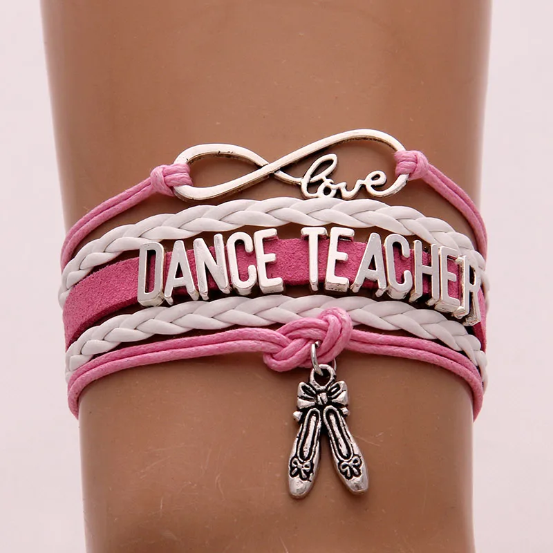 (10 шт./лот) Бесконечность любовь танец браслет учителя обувь для танцев кулон