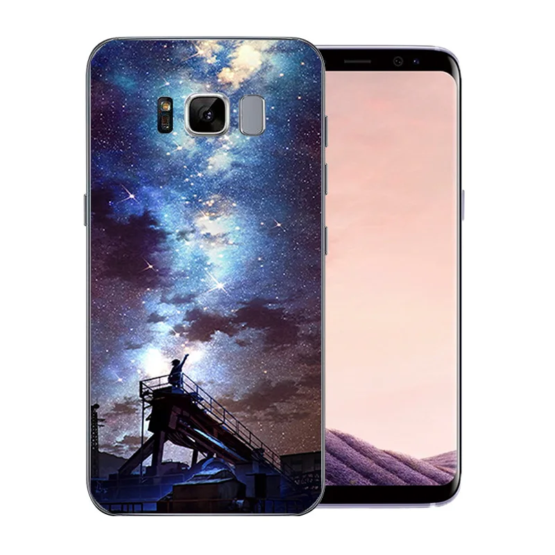Phoen Case for Samsung Galaxy S8 Clear Soft Silicone Back Cover G9500 G950 G950F Funda Ultra Thin Night Sky Protect Shell |