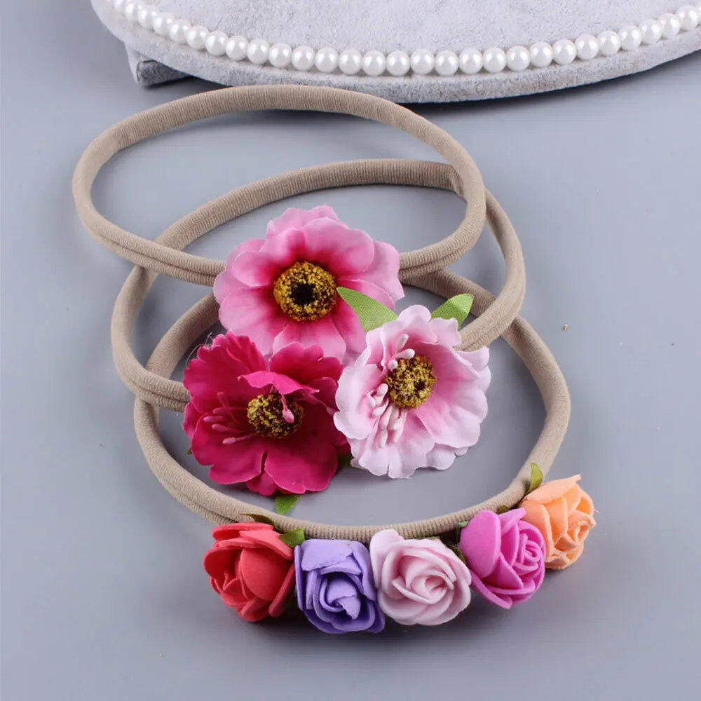 2019 Brand New 3 Pcs/Set Kids Baby Girls Cute Flower Headband Princess Children Hair Band Boho Holiday Head Wear 6 Colors | Детская