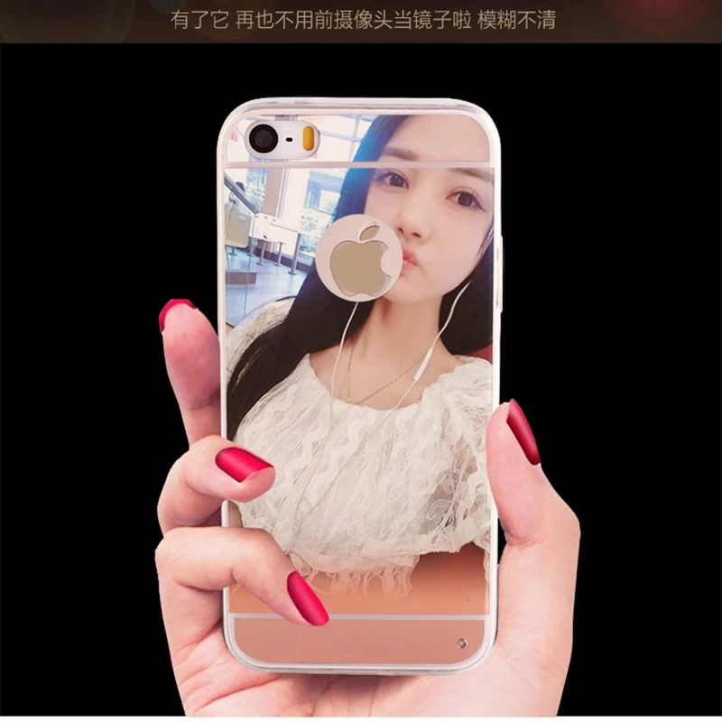 Зеркальный чехол с покрытием для iphone 6 6S 7 8 Plus X 10 XR XS MAX 5 5s SE Модный мягкий из ТПУ