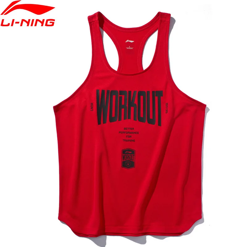 Li Ning мужская тренировочная серия Воздушная майка из полиэстера Стандартная