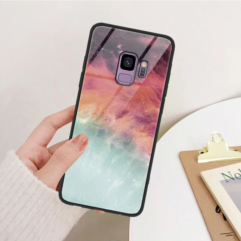 Роскошные закаленное Стекло для samsung Galaxy Note 9 8 A50 S8 S9 S10 плюс S10e M10 M20 J5 J7 Prime J4 A6s A7 A8 A6 плюс ТПУ чехол - Цвет: xkzitlan