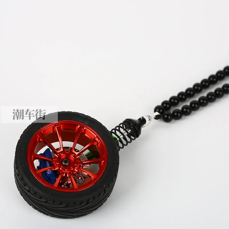 red rim-black shock DIY концентратор с амортизатором набор(колесо+ Шина+ тормозной диск+ Шок+ бисерная цепь - Название цвета: red rim-black shock