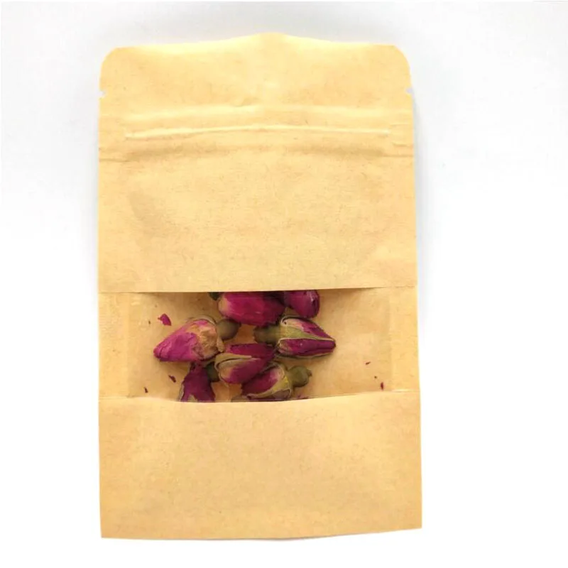 10 штук бумаги самозапечатывающийся ziplock мешок чай мать сухой фрукты упаковка еды многоразовая влагостойкая вертикальная сумка