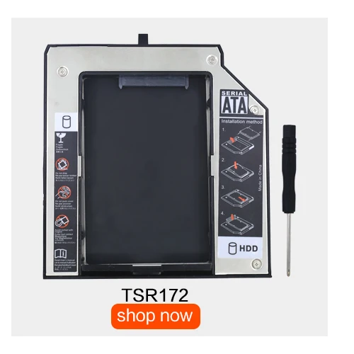 TISHRIC 2nd 2,5 HDD SSD корпус 9,5 мм SATA Optibay жесткий диск Caddy для lenovo ThinkPad T420s T430s T500 W500 T400 T410s чехол
