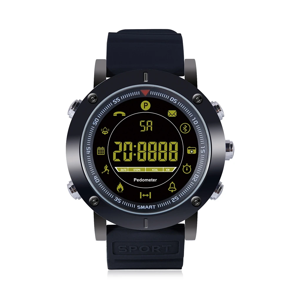 AOWO EX19 IP68 Bluetooth Smart часы FSTN Экран 12 месяцев ожидания Водонепроницаемый здоровья