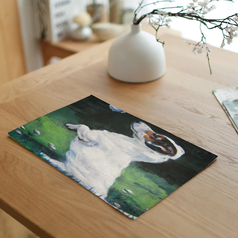 Постельное белье с изображением милой бабочки собаки столовые салфетки