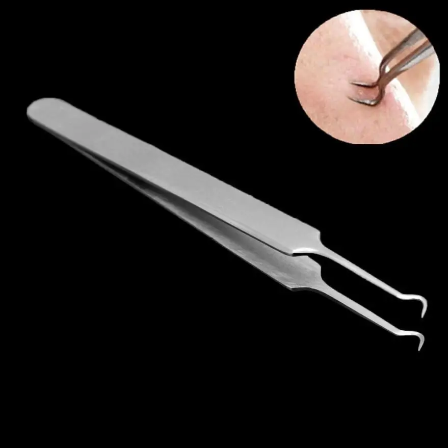 Набор для удаления черных точек Изогнутый пинцет лица 1 шт.|acne tweezer|tweezers acneneedle remover