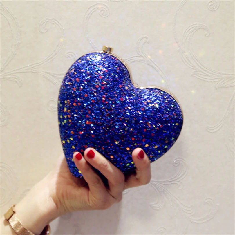 День клатч вечерние сумки любовь в форме сердца Bling цепи Кроссбоди сумка для свадьбы замок с бриллиантами Кошелек вечерние сумки