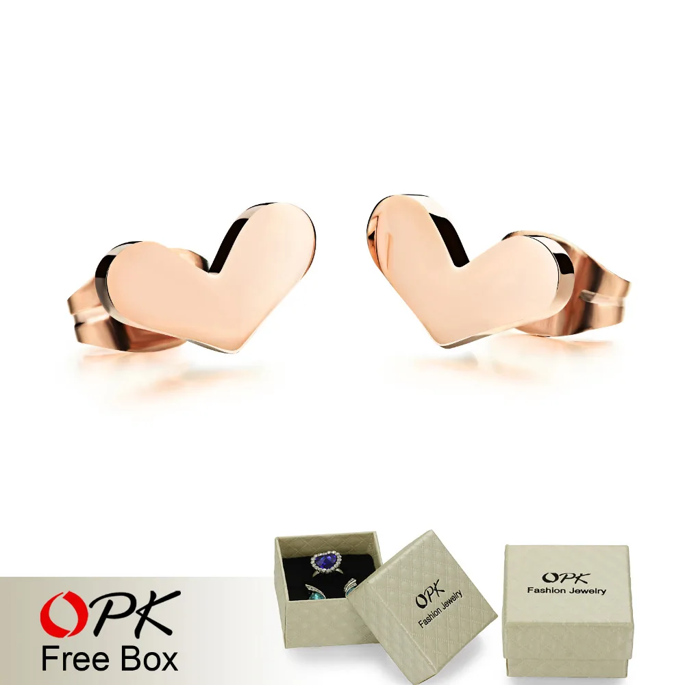 Женские серьги гвоздики из нержавеющей стали цвета розового золота|stud earrings|women stud