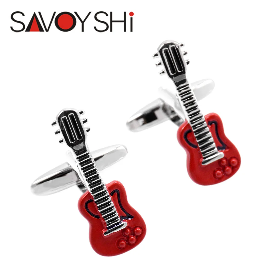 Запонки SAVOYSHI мужские рубашка манжеты для музыкальной гитары красные в инстау|guitar