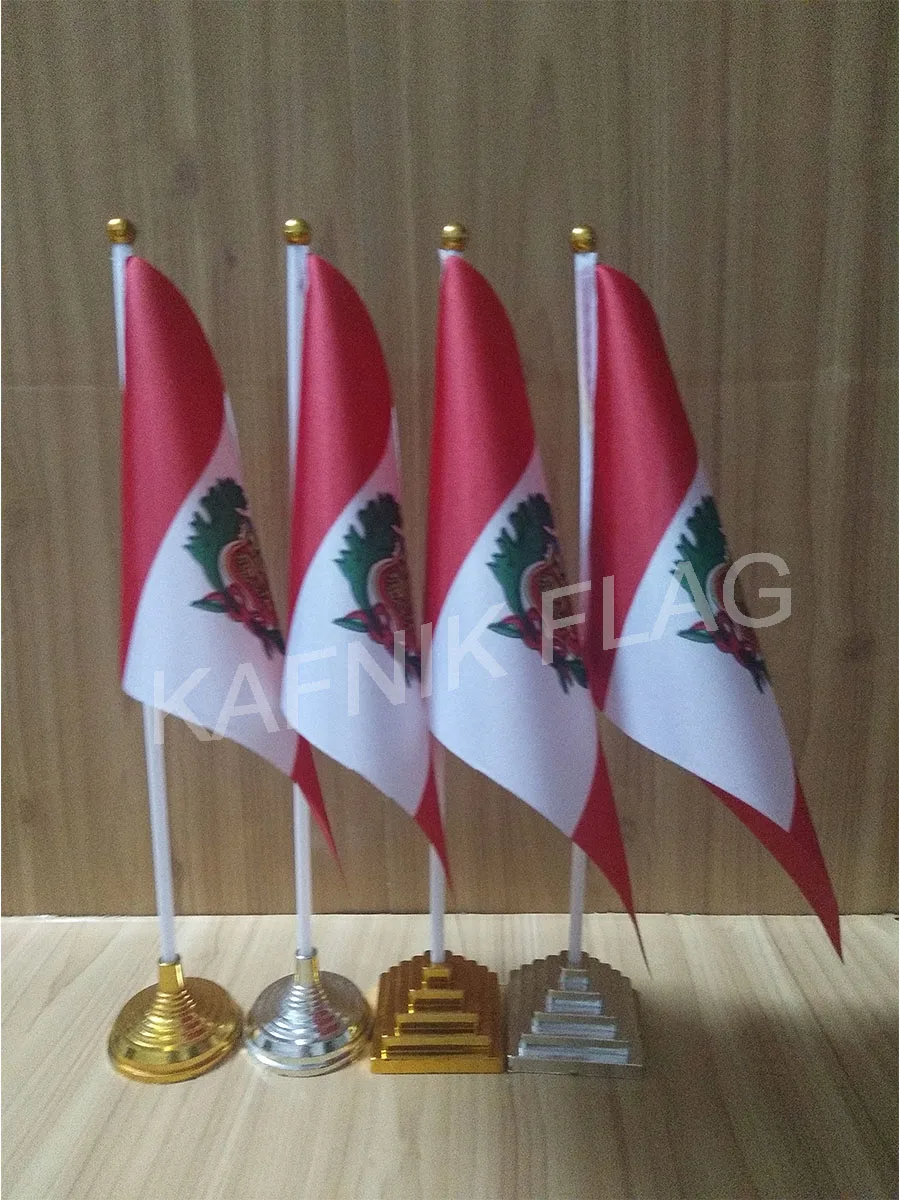 

KAFNIK,5/10pcs a lot Peru table desk flag banner 14*21cm flag /Plastic flags or suction cups for your choice free shipping