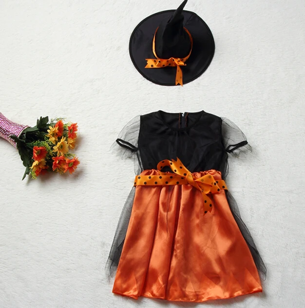 Детские костюмы ведьмы на Хэллоуин для девочек ek069 шляпа кепка вечерние косплей