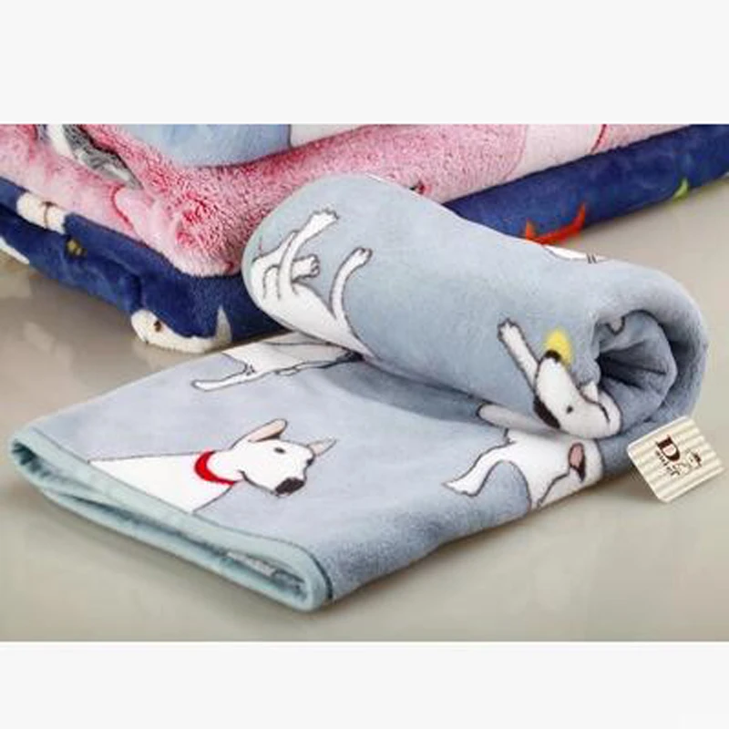 Японский мультфильм коралловый флис теплое одеяло кошка собака 100x80 см терьер