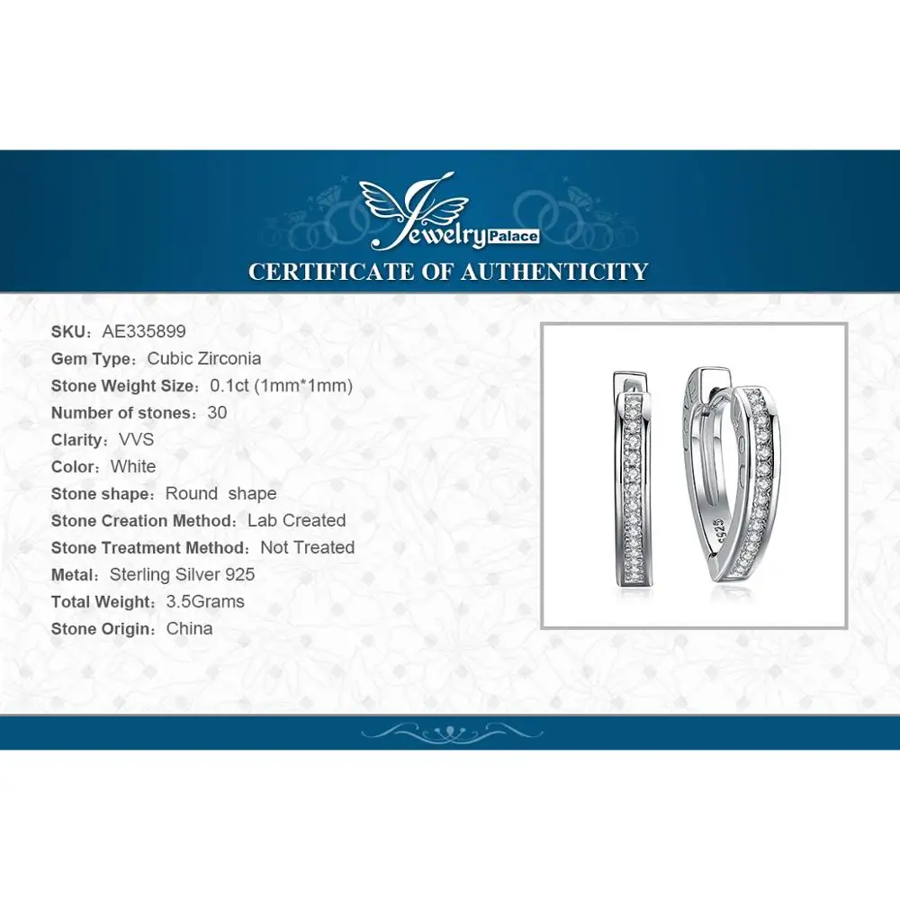 JewelryPalace люблю тебя набор канала круглый, кубический цирконий серьги обруча сердца 925 пробы серебро sweet Love Вы шрифт женские