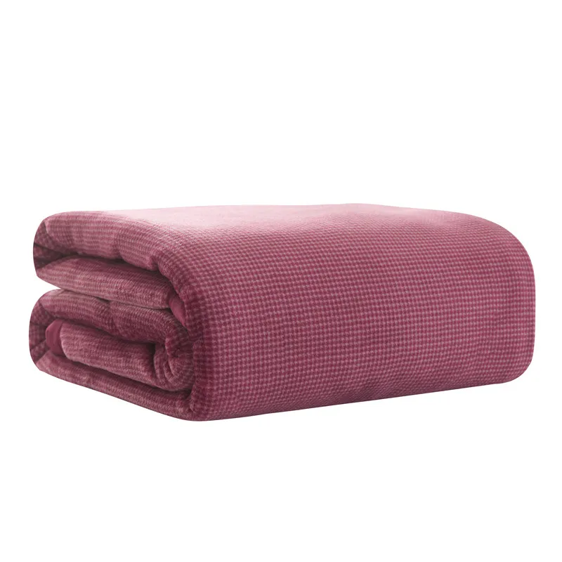Однотонное покрывало-одеяло винно-красного цвета 180x200 см мягкое фланелевое