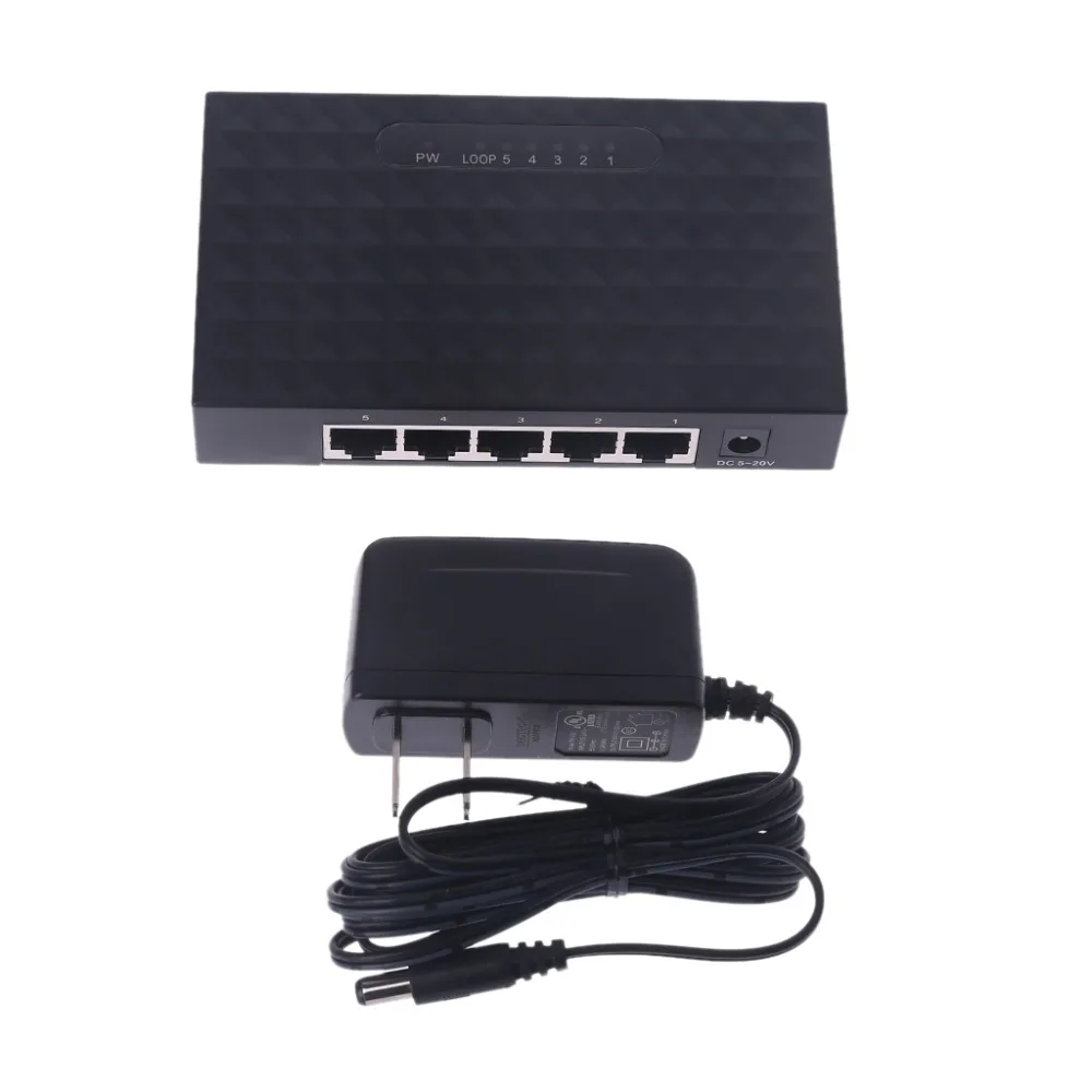 5 в постоянного тока портов Φ 10/100/1000 гигабитный сетевой коммутатор Ethernet