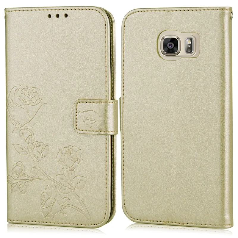 OUJINUO чехол из искусственной кожи с узором розы для Samsung galaxy s6 s7 edge s8 s9 plus J5 J7 2016