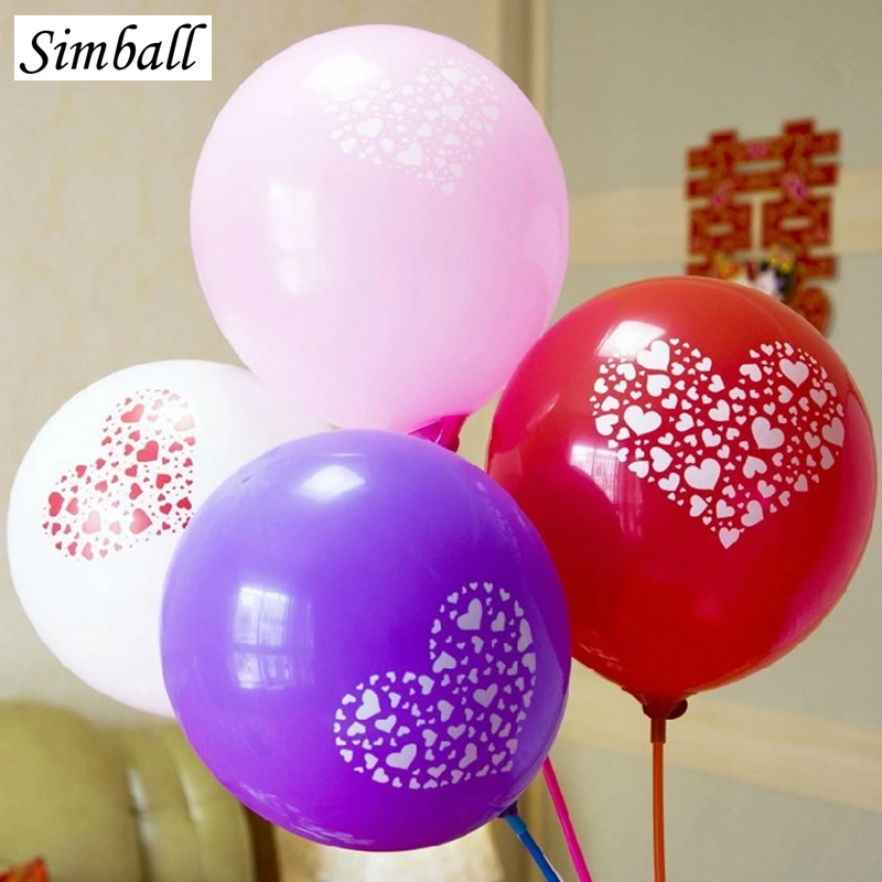 

Латексные воздушные шары, 50 шт./лот, 12 дюймов, с принтом в виде сердца, украшение для свадьбы, вечерние ринки
