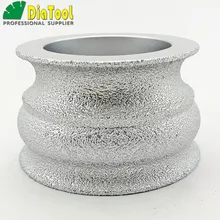 DIATOOL 75mmx45MM Vacuum Brazed Diamond grinding wheel for marble granite and quartz Hand Profile angle grinder|profile