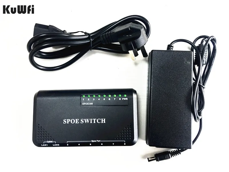 VLAN Sup Порты и разъёмы 90W 8 10/100 Мбит/с коммутатор питания через Ethernet Мощность для IP