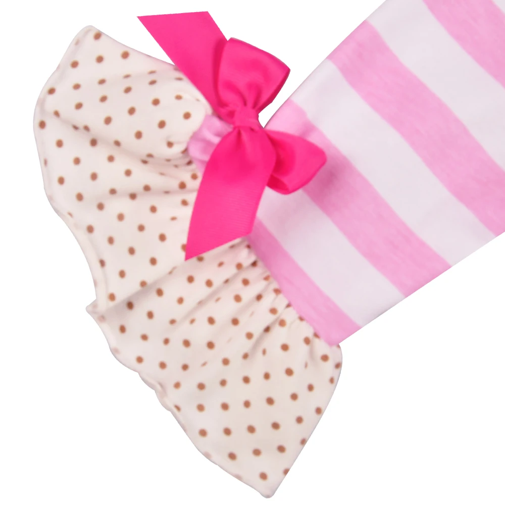 Комплект одежды для детей одежда девочек розовая белая полосатая с вышивкой
