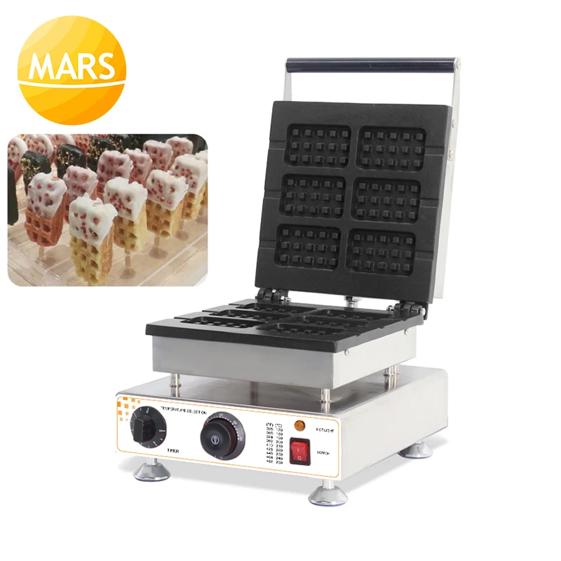 

220v/110v Electric Waffle Maker Stainless Steel Belgian Waffles on a Stick Waffle Maker Iron Machine Baker in Kitchen Equipment