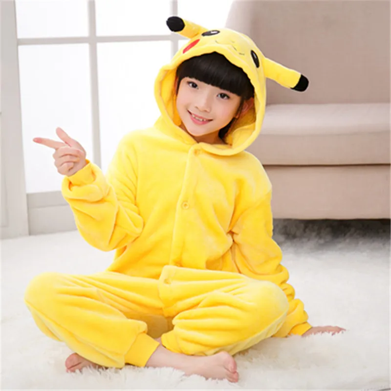 Kigurumi onesies Пижама с покемонами для мальчиков и девочек ночное белье цельное
