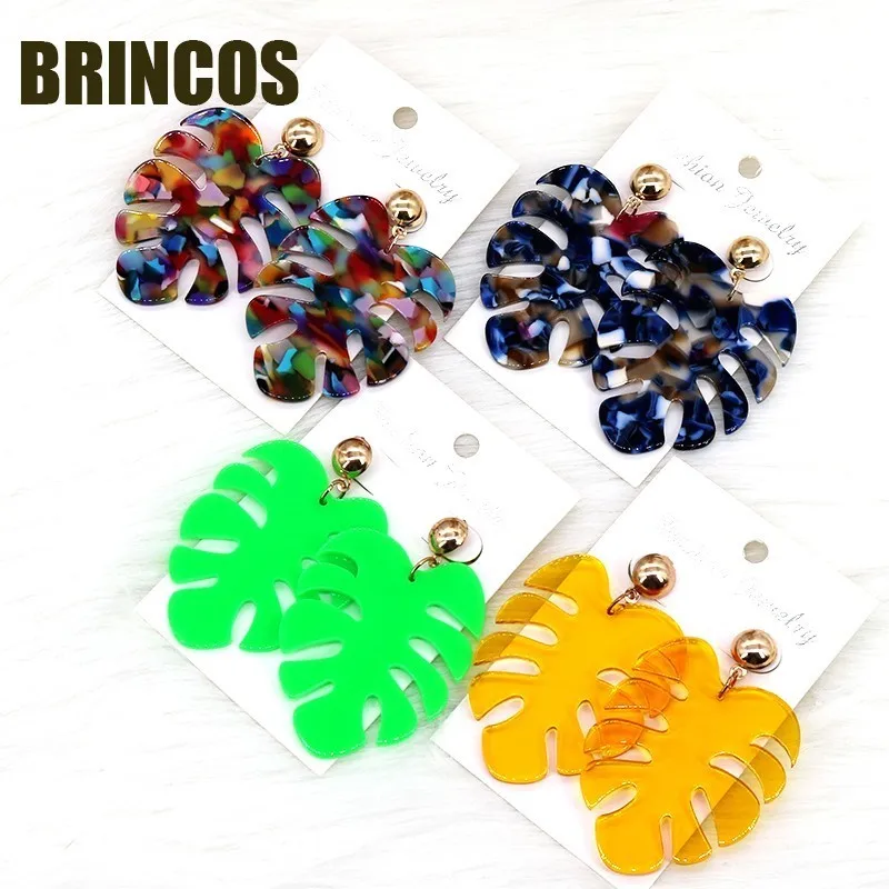 Флуоресцентные цветные акриловые серьги корейская мода 2019 винтажная богемная