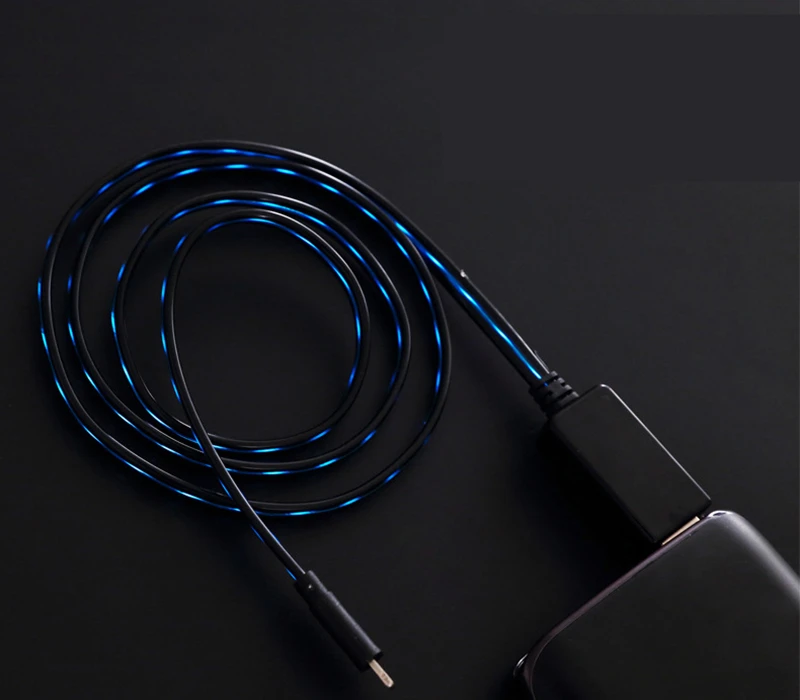 Syrinx светодиодный микрокабель USB Type C для Iphone X Xs 8 7 6s Samsung s9 s8 кабель быстрой зарядки