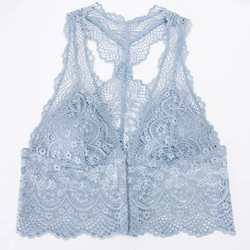 Long Section No Rims Gray Underwear Ladies Front Multi-Breasted Lace Beauty Back Thin Bra