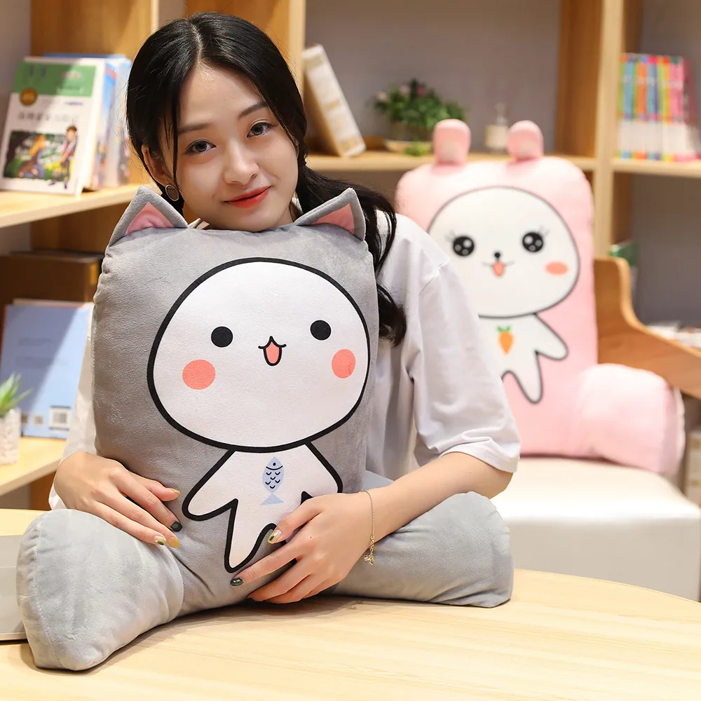 

Cotton Canvas Pillow Cartoon Pattern Backrest Back Cushion Bed Multi function Cushion Sofa Removable Waist Pillow