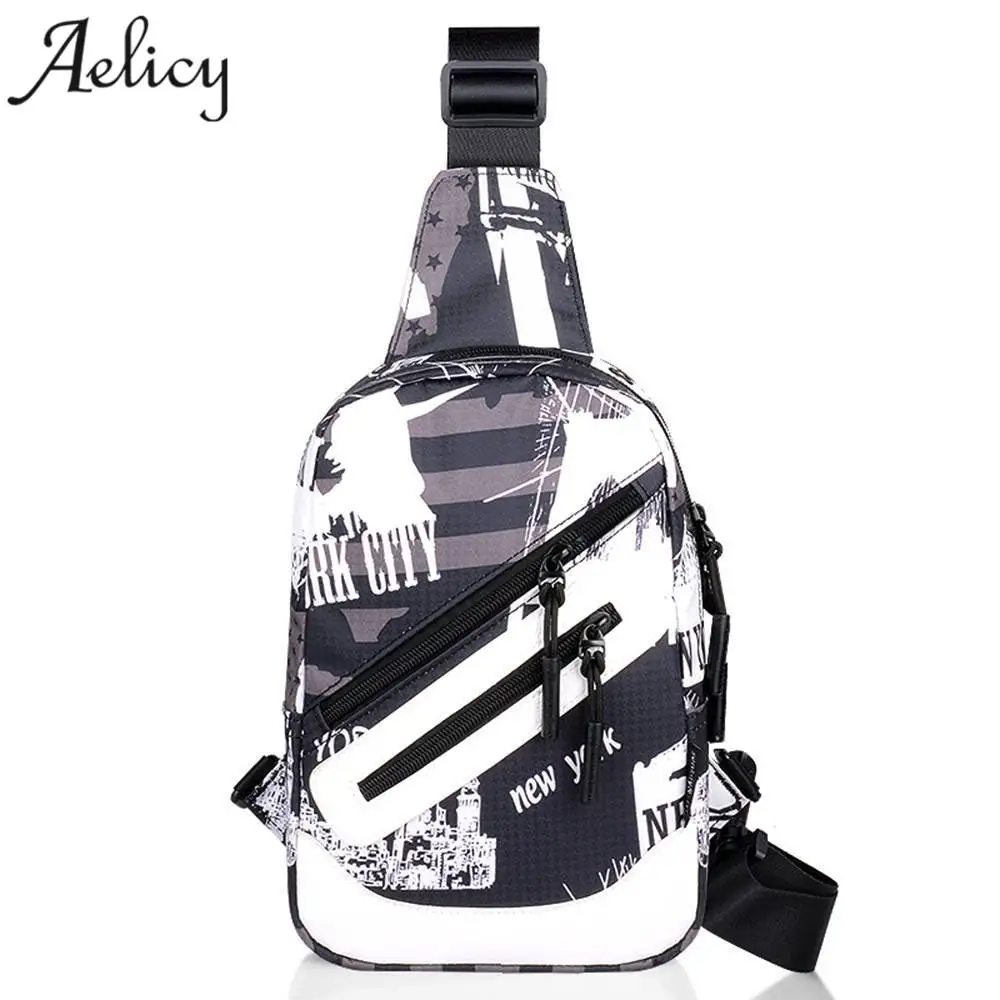 Мужская сумка мессенджер Aelicy через плечо из искусственной кожи с usb разъемом на