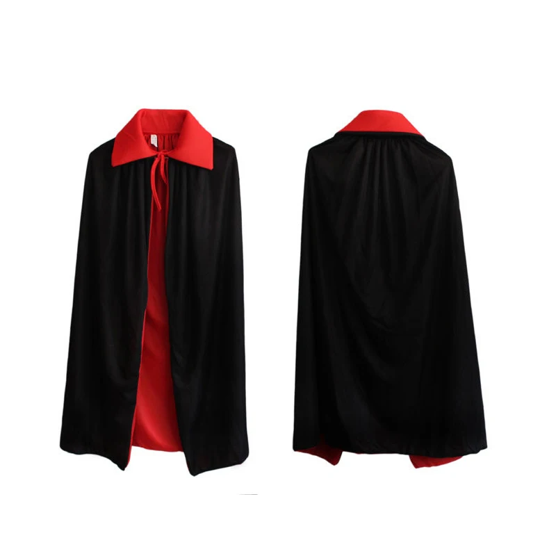 Унисекс косплей на Хэллоуин вампир плащ ведьмы черный красный костюм для