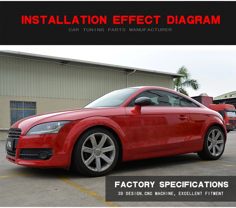 Карбоновое зеркало заднего вида для Audi TT MK3 8S Coupe 2 двери- Замена бокового зеркала крышка