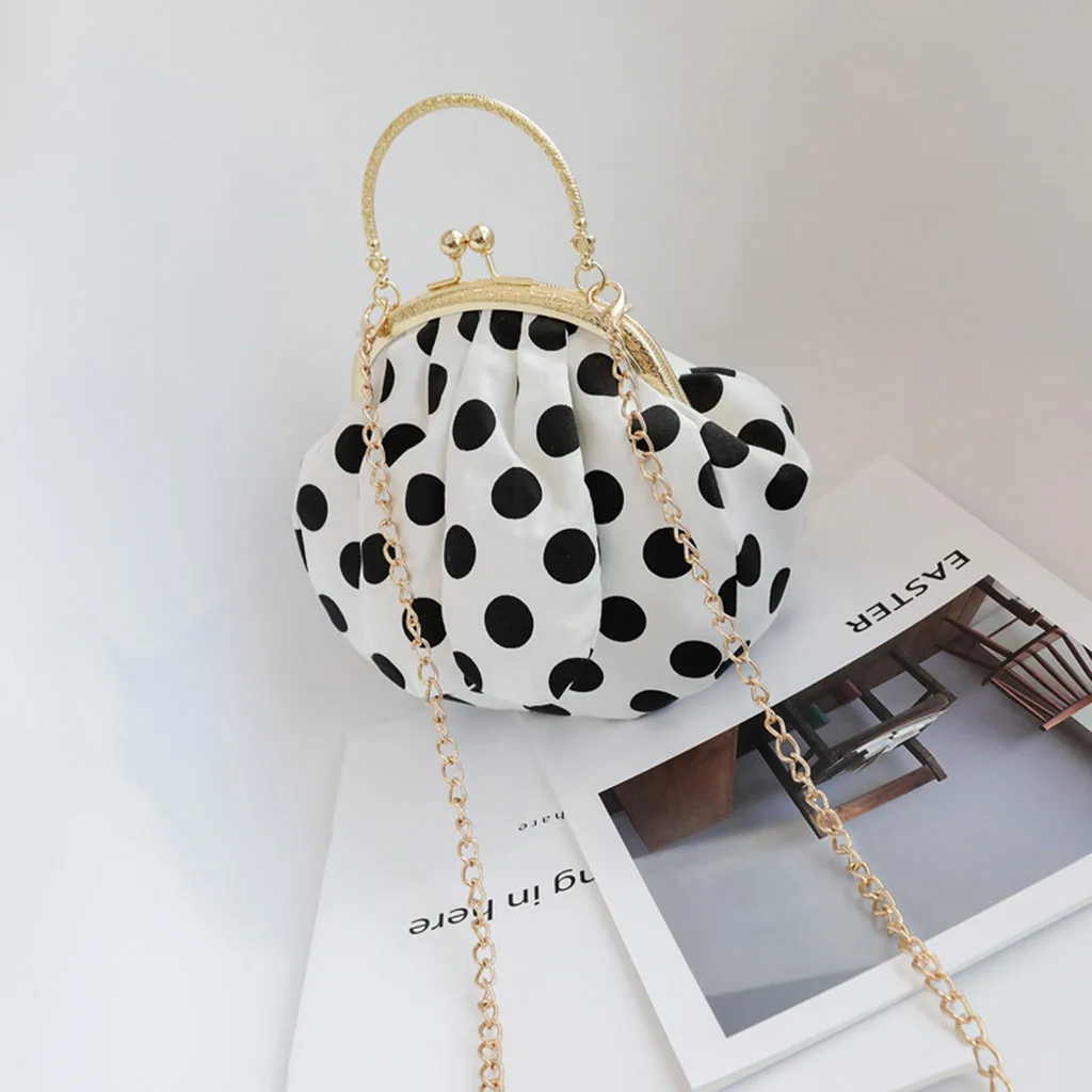 2019 Весенняя женская сумка с кроличьими ушками в горошек принтом через плечо