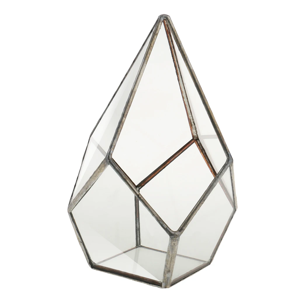 12x12x17cm Silver 4 размера воздушный горшок Настольный суккулент Алмазный стеклянный геометрический Террариум коробка мох папоротник цветочный горшок сад украшение дома подарок - Цвет: 12x12x17cm Silver