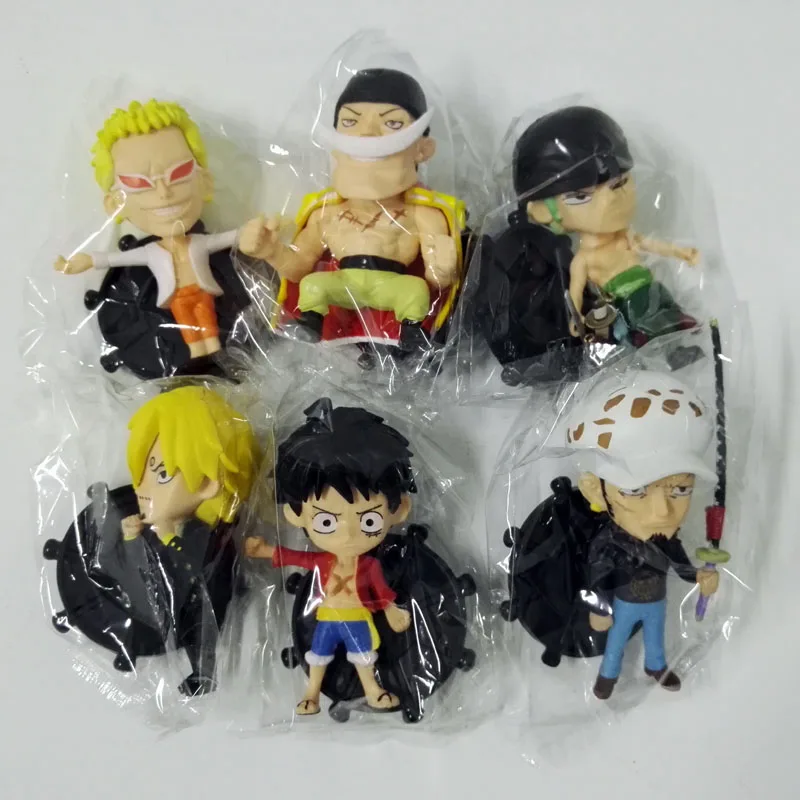 One piece 6pcs/set anime figures Sanji Joe Law Nami Luffy Zoro bonecos Collectibles Model Toys PVC Japanese Q Version 75S' Dolls | Игрушки