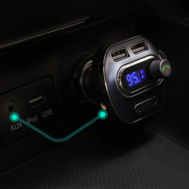 Bluetooth 4 1 автомобилей MP3 аудио плеер Car Kit FM AUX TF карты громкой связи вызов 3.4A Dual USB