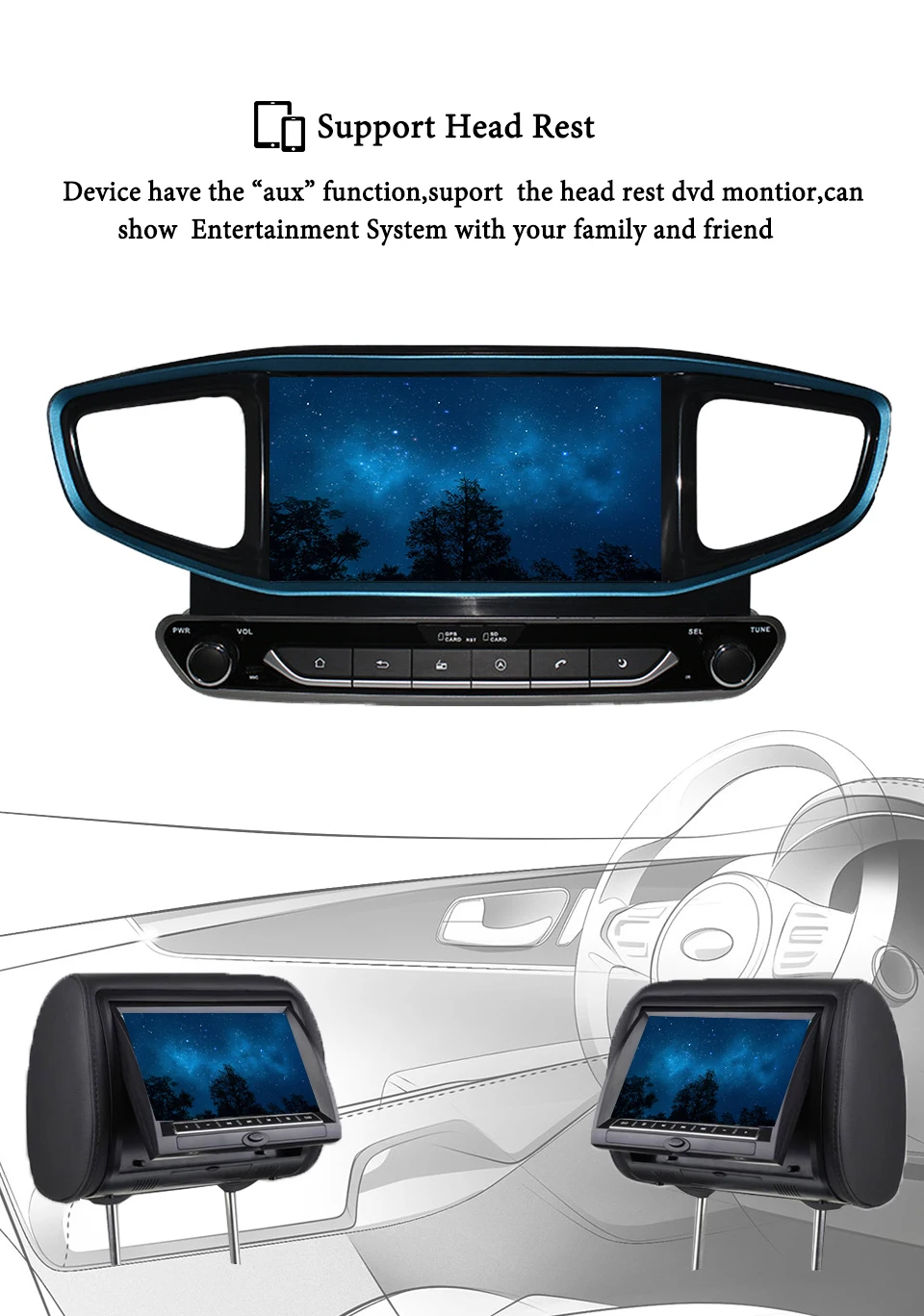 2 din 4+ 64 ГБ android 9,0 автомобильный dvd для hyundai IONIQ Hybrid автомобильный Радио gps Навигация стерео головное устройство магнитофон