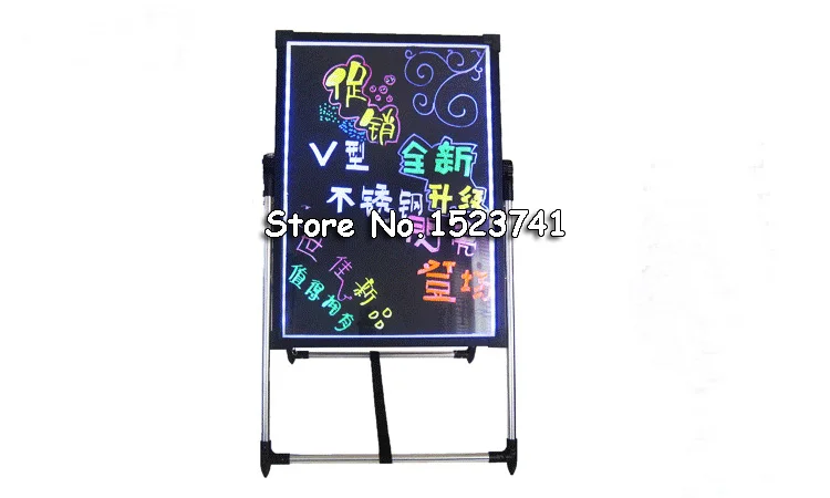 Led Fluorescent screen plate Advertising writing 40x60cm board Illuminate blackboard with 8 pens sets | Канцтовары для офиса и