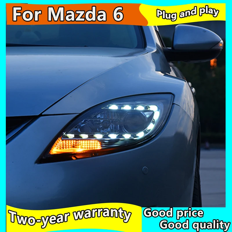 Автостайлинг для Mazda 6 фар 2004 2013 Mazda6 светодиодный ные фары ангельские глазки DRL