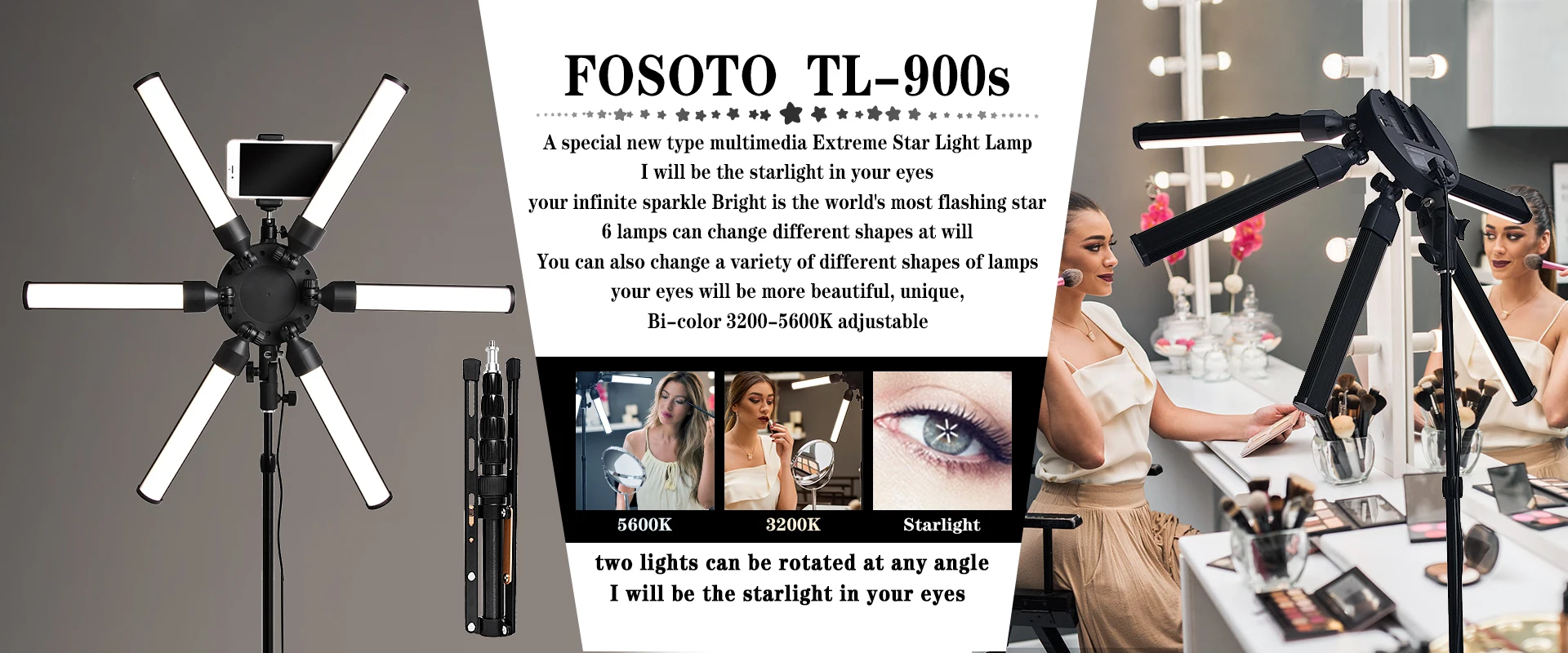 FOSOTO RL-18 фотографический светильник ing 5500K светодиодный кольцевой светильник 55 Вт кольцевая лампа с штативом для макияжа камеры телефона Youtube фото видео