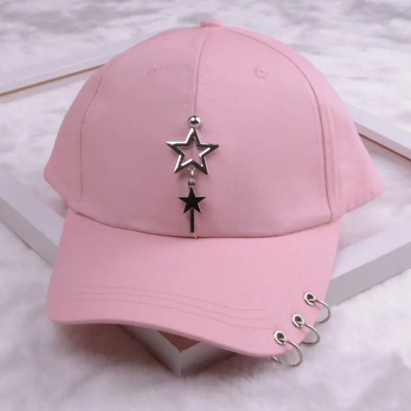 2 star pink Бейсбольная кепка с кольцом для папы, шапки для мужчин и женщин, бейсбольная кепка для женщин, белая черная бейсболка, Мужская кепка для папы - Цвет: 2 star pink