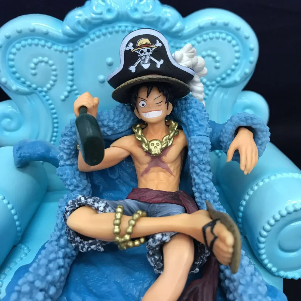 HKXZM Anime Figure 15CM ONE PIECE Luffy Blue Clothes 20th Anniversary ver. PVC Collection Model Kids Toy Doll | Игрушки и хобби