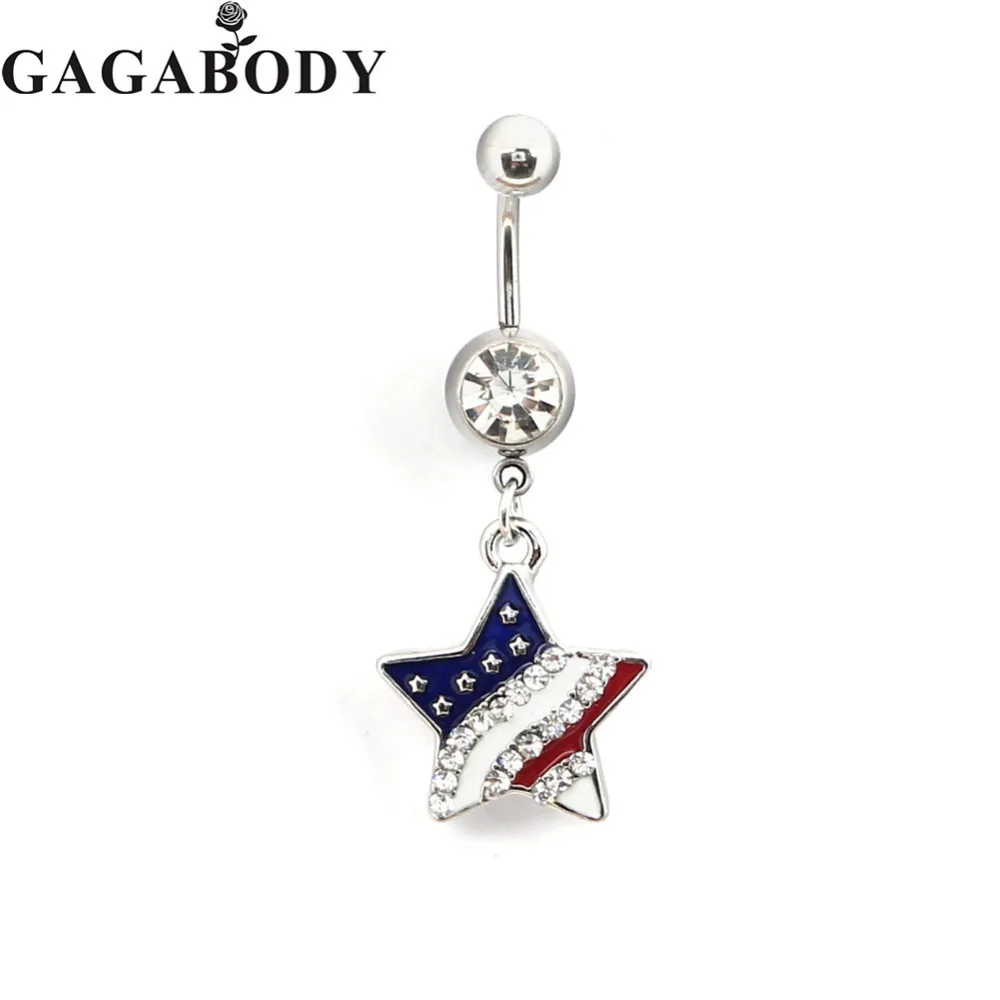July 4th 1 шт. 316L кольцо из нержавеющей стали с американским флагом для пирсинга