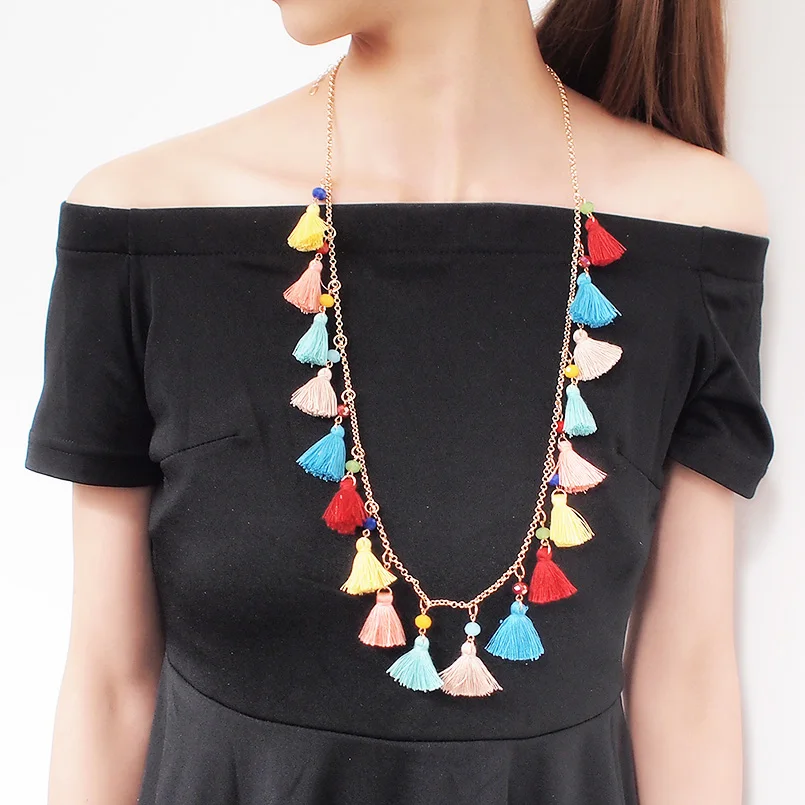 Женское длинное ожерелье с подвеской бусиной|Ожерелья подвеской| |